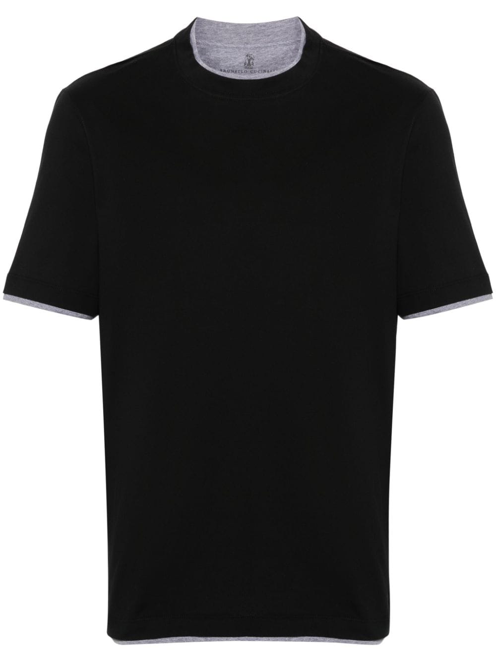 Brunello Cucinelli layered-effect T-shirt - Black von Brunello Cucinelli
