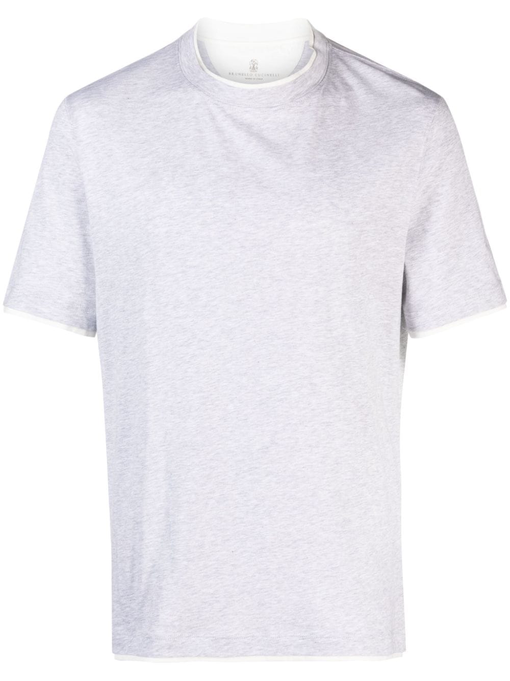 Brunello Cucinelli layered-effect cotton T-shirt - Grey von Brunello Cucinelli