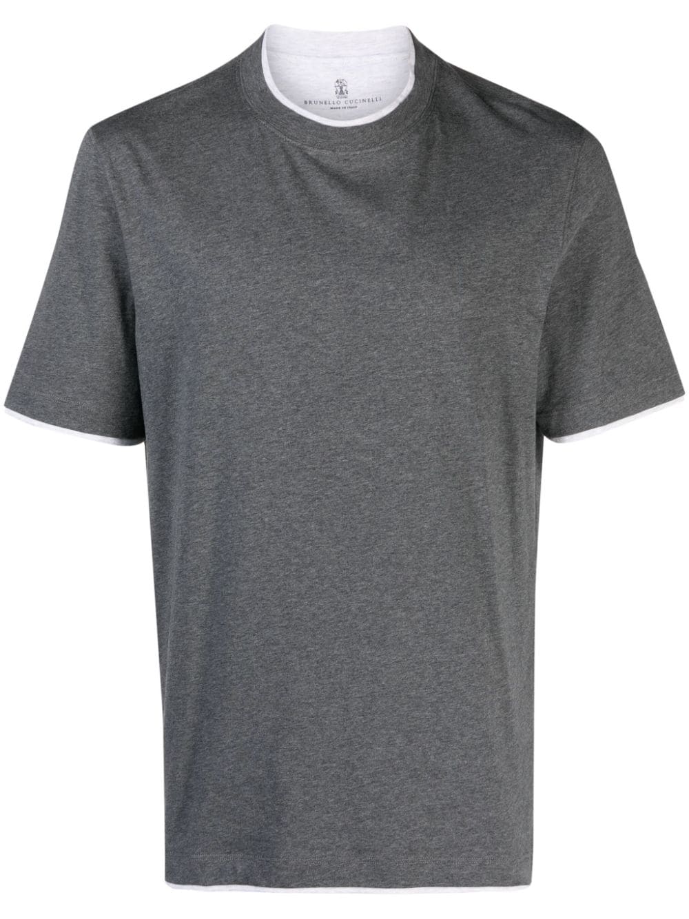 Brunello Cucinelli layered-effect cotton T-shirt - Grey von Brunello Cucinelli