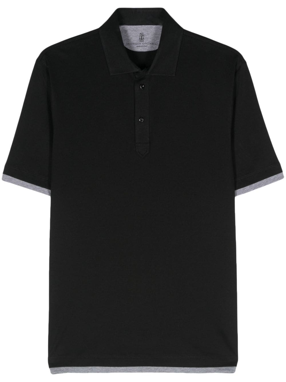 Brunello Cucinelli layered-effect polo shirt - Black von Brunello Cucinelli