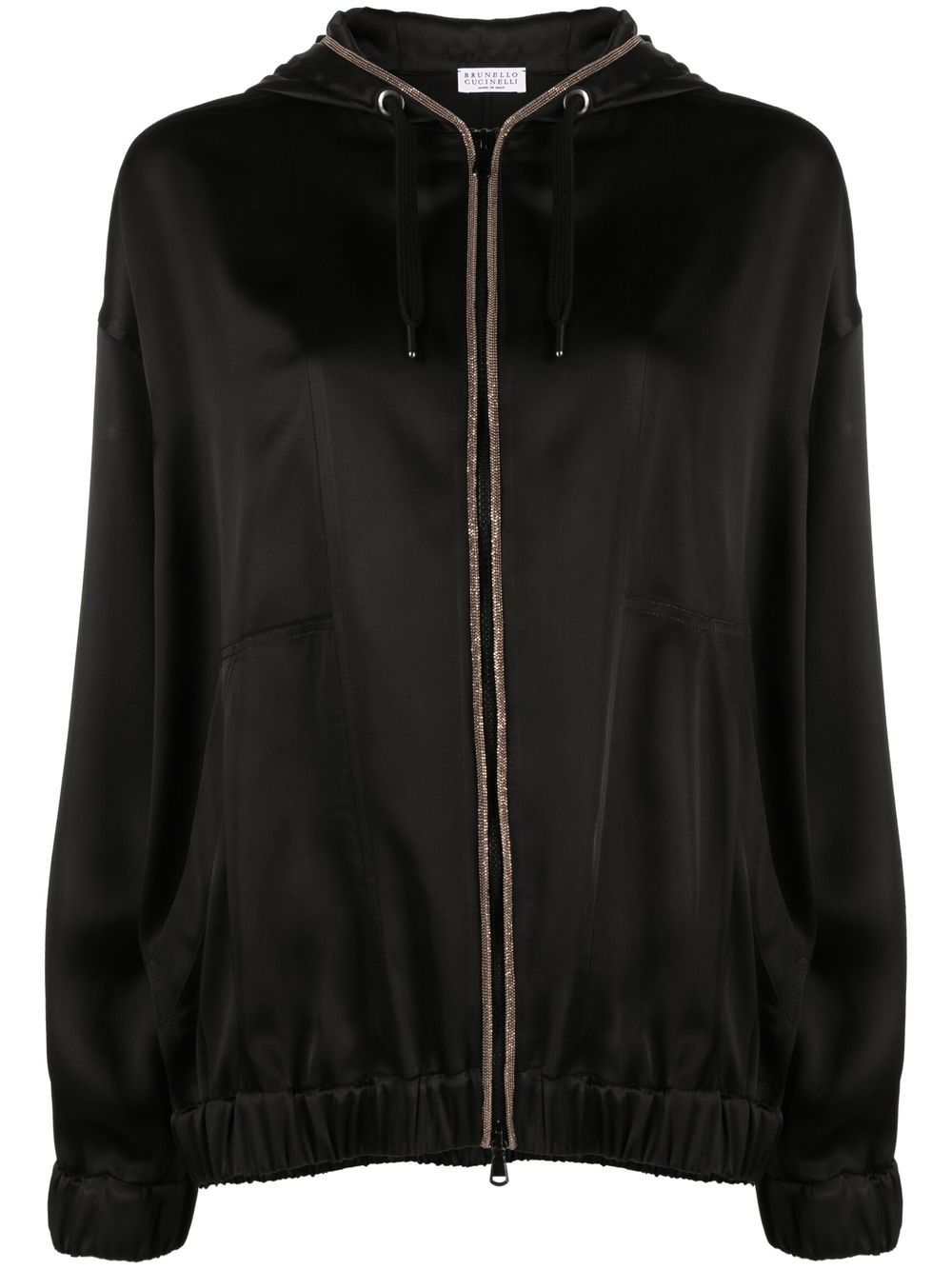 Brunello Cucinelli lightweight zip-up hooded jacket - Black von Brunello Cucinelli