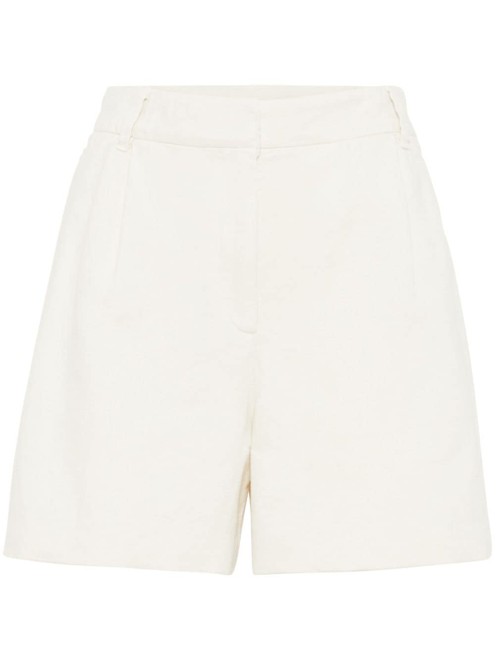 Brunello Cucinelli linen-blend bermuda shorts - White von Brunello Cucinelli