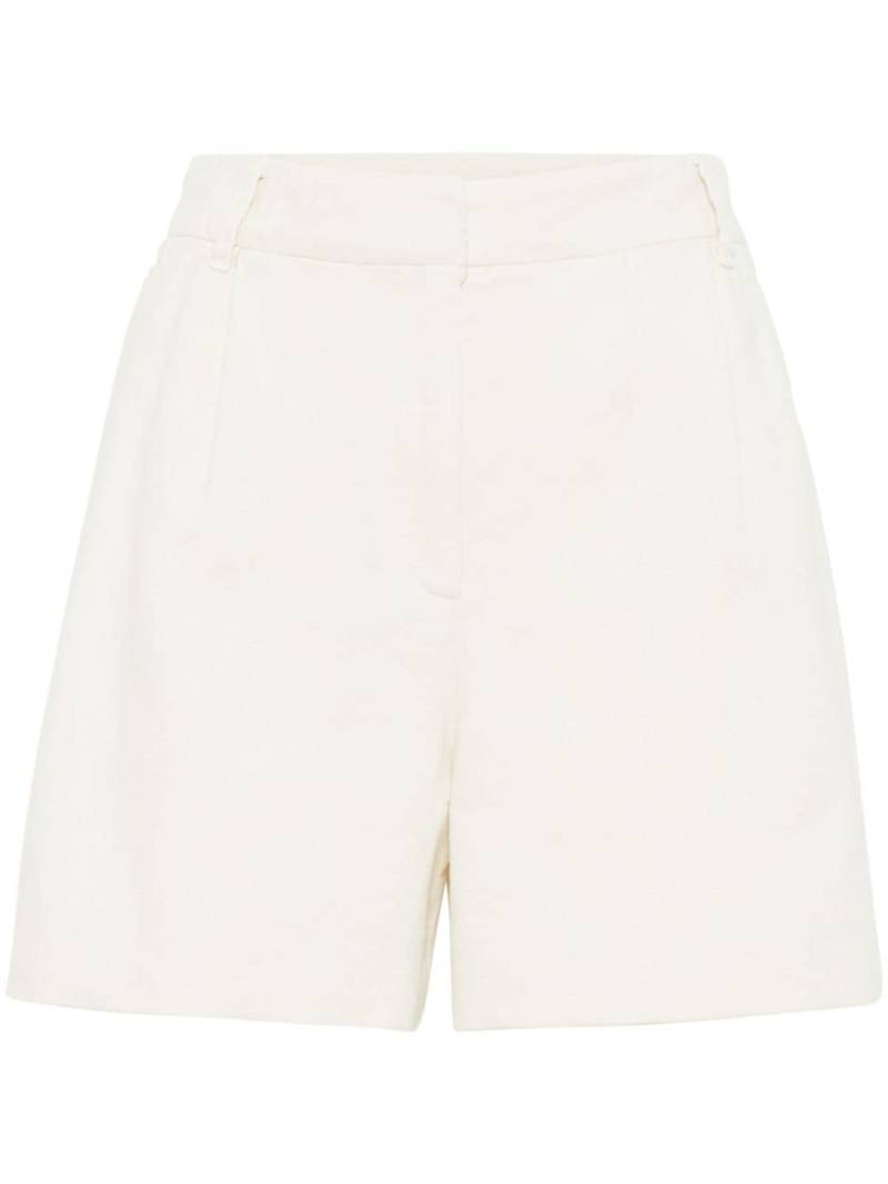 Brunello Cucinelli linen-blend bermuda shorts - White von Brunello Cucinelli