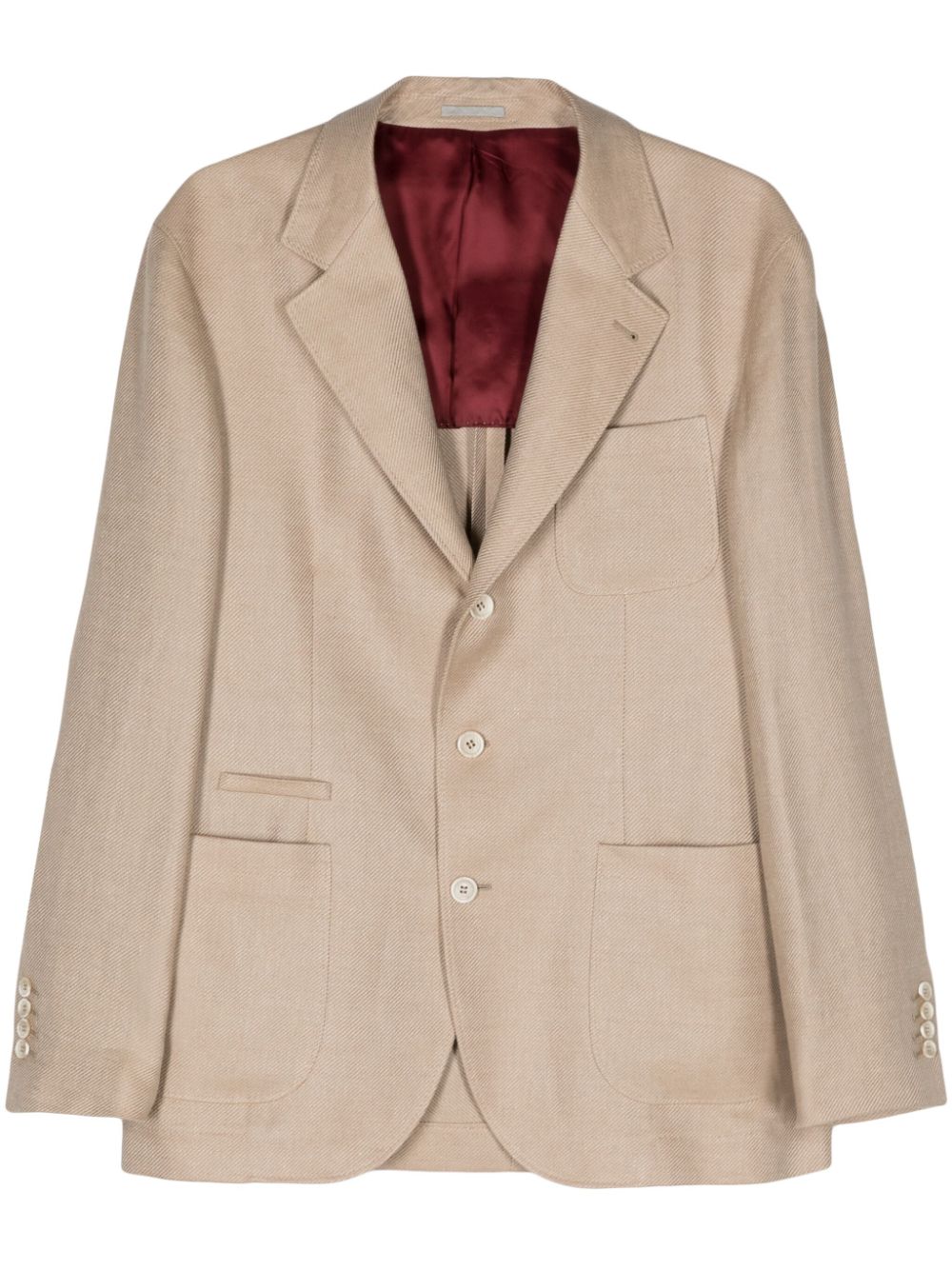 Brunello Cucinelli linen blend single-breasted blazer - Neutrals von Brunello Cucinelli