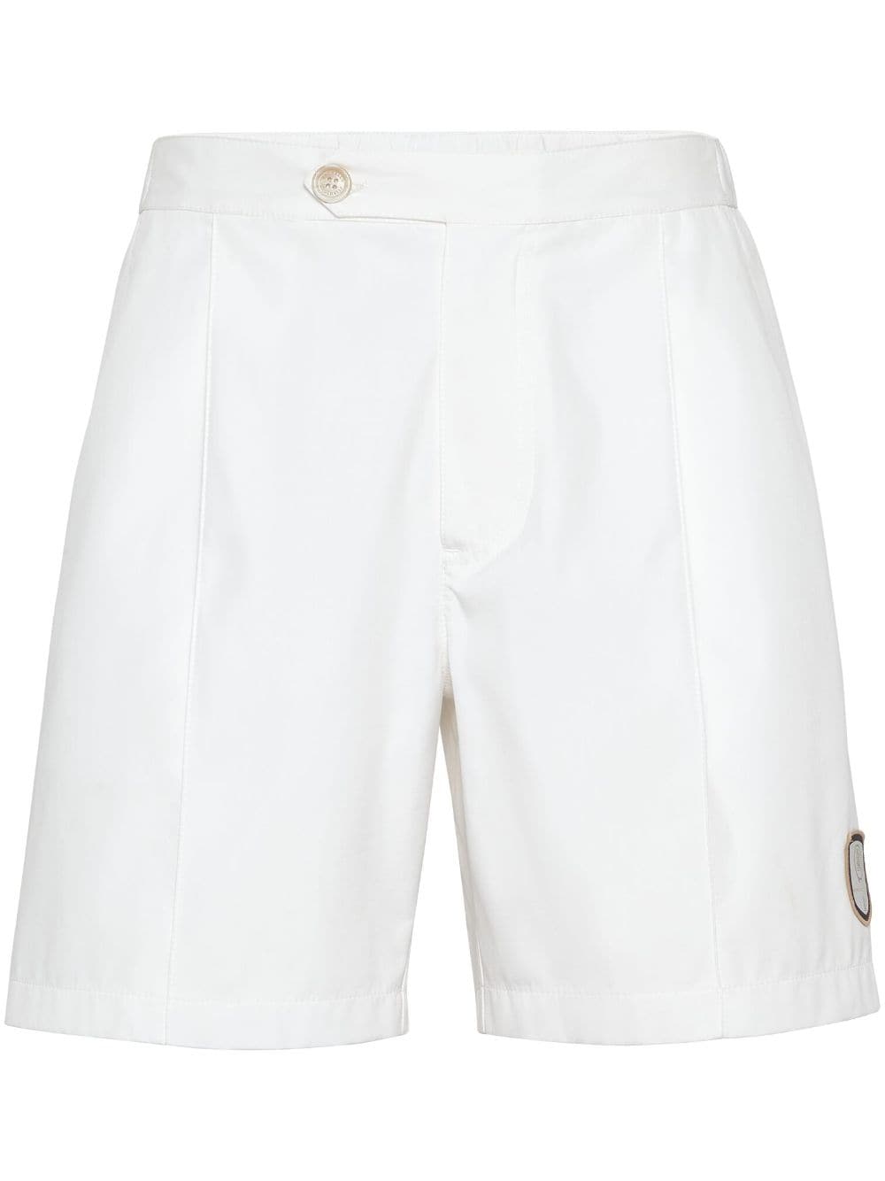Brunello Cucinelli logo-appliqué tailored shorts - White von Brunello Cucinelli