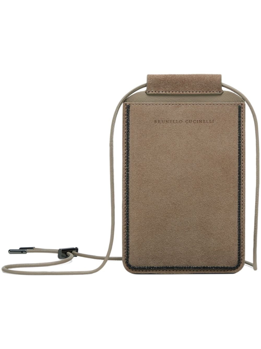 Brunello Cucinelli logo-debossed leather case - Brown von Brunello Cucinelli