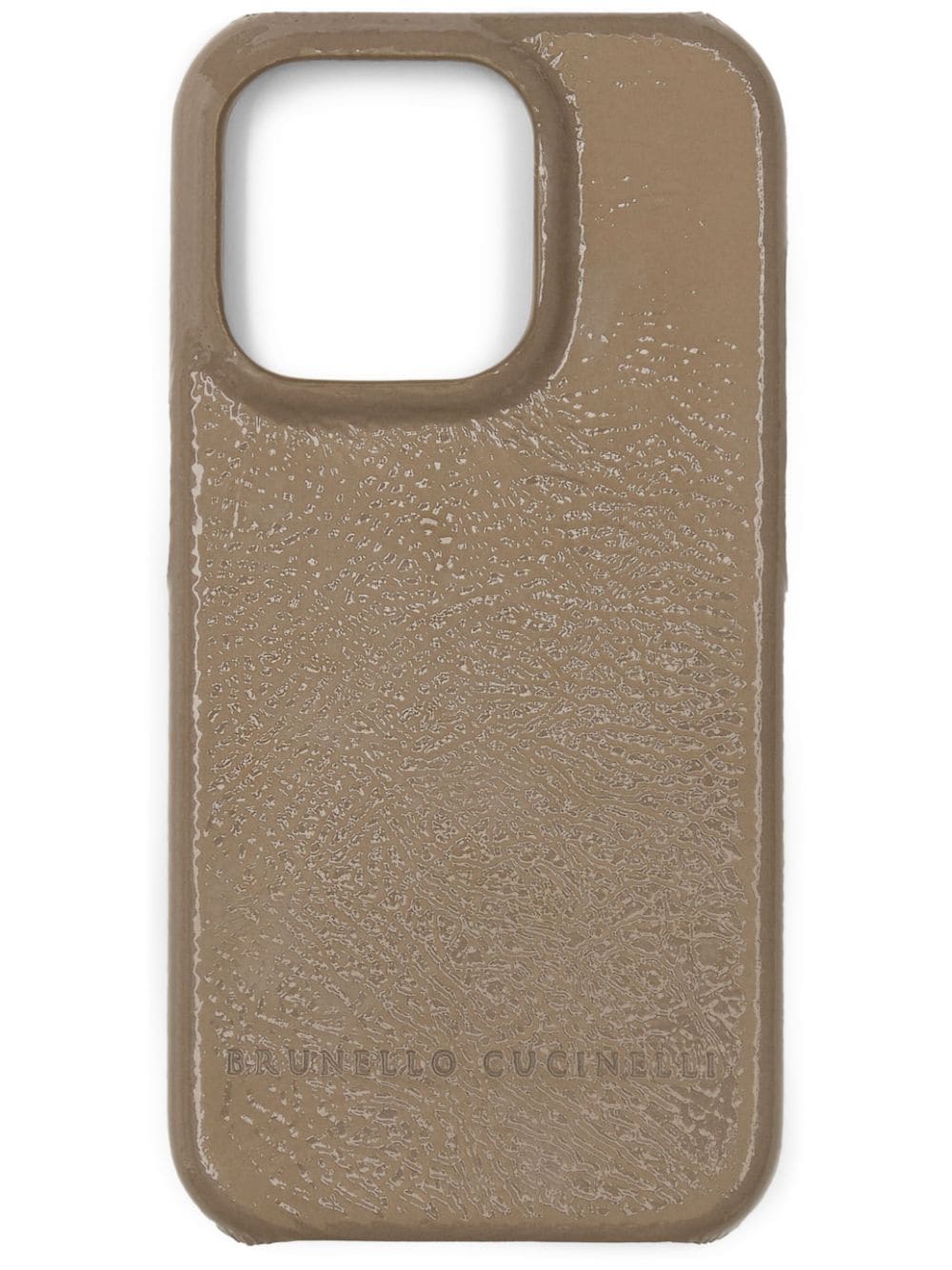 Brunello Cucinelli logo-debossed leather phone cover - Brown von Brunello Cucinelli