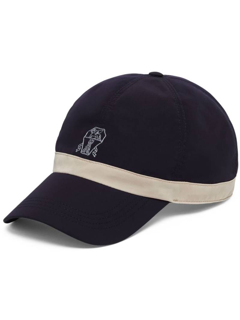 Brunello Cucinelli logo-embroidered cap - Blue von Brunello Cucinelli