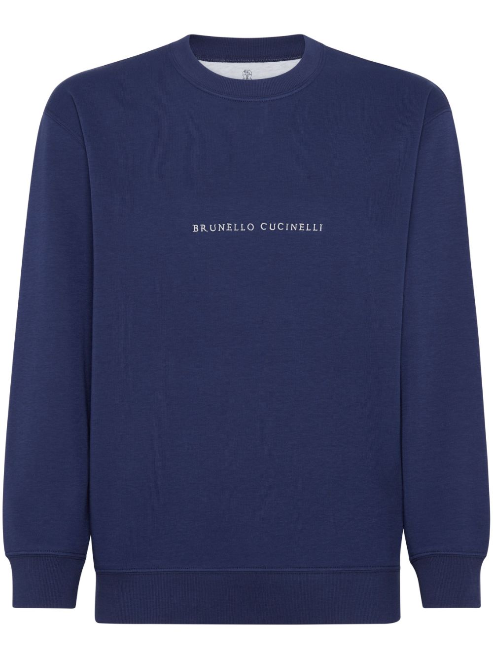 Brunello Cucinelli logo-embroidered sweatshirt - Blue von Brunello Cucinelli