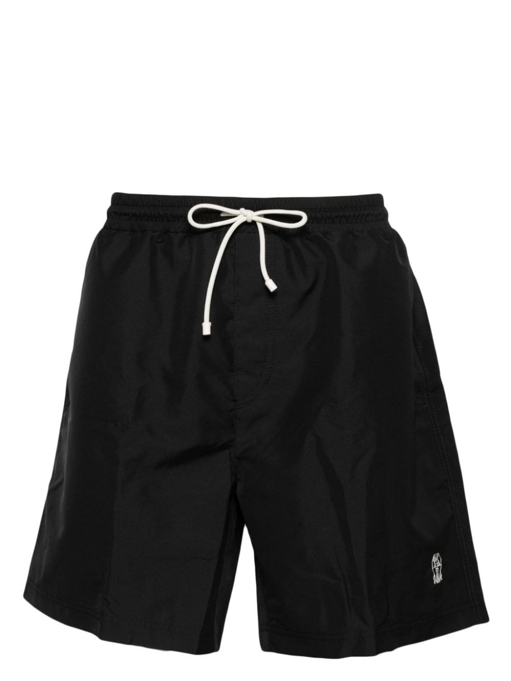 Brunello Cucinelli logo-embroidered swim shorts - Black von Brunello Cucinelli