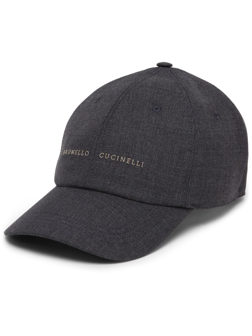 Brunello Cucinelli logo-embroidered virgin wool cap - Grey von Brunello Cucinelli