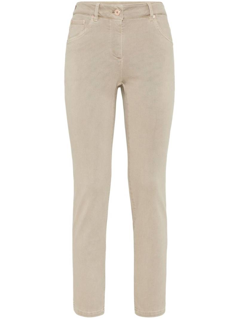 Brunello Cucinelli logo-patch denim jeans - Neutrals von Brunello Cucinelli