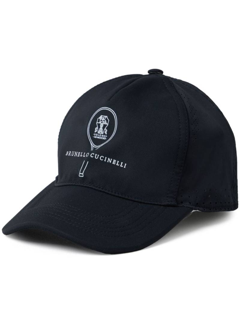 Brunello Cucinelli logo-print baseball cap - Black von Brunello Cucinelli