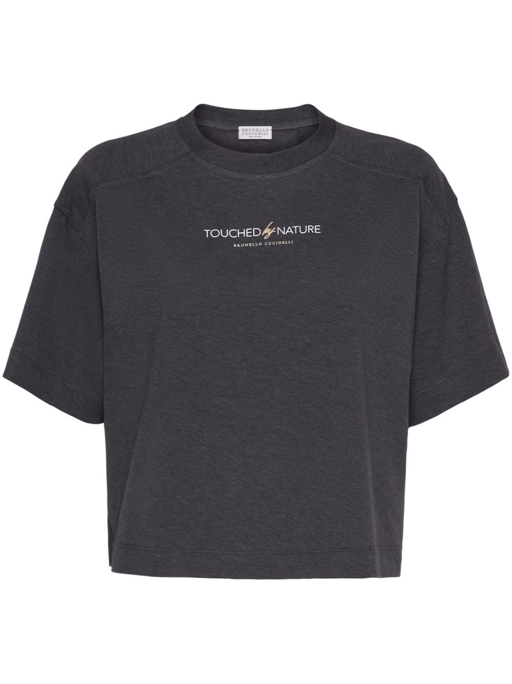 Brunello Cucinelli logo-print cotton T-shirt - Black von Brunello Cucinelli