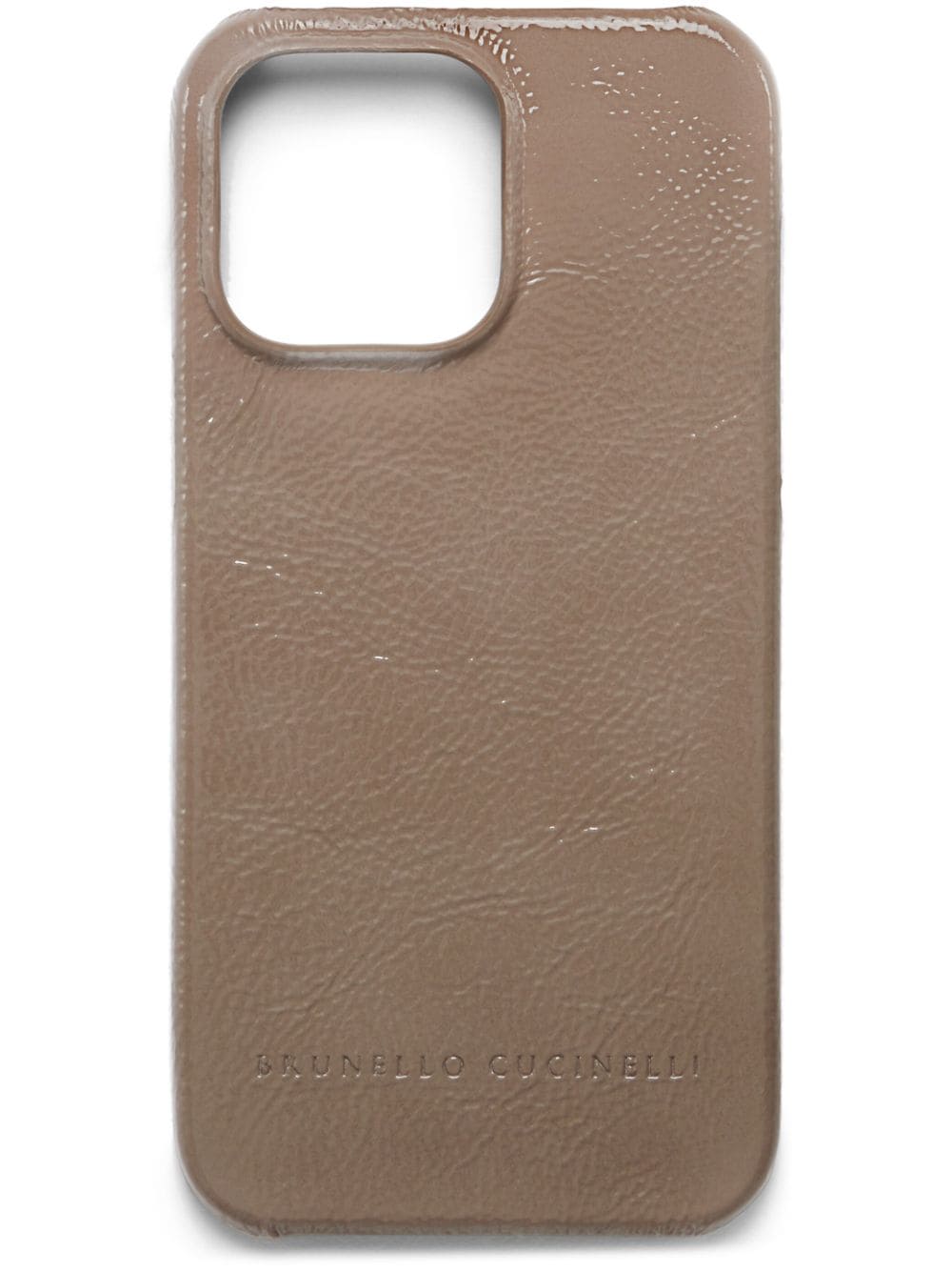 Brunello Cucinelli logo-stamp leather phone case - Brown von Brunello Cucinelli