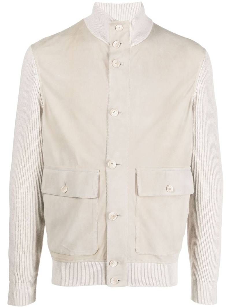Brunello Cucinelli long-sleeve buttoned silk jacket - White von Brunello Cucinelli