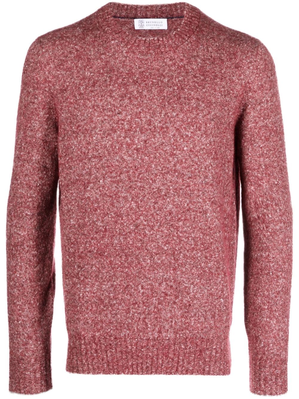 Brunello Cucinelli mélange-effect crew-neck jumper - Red von Brunello Cucinelli