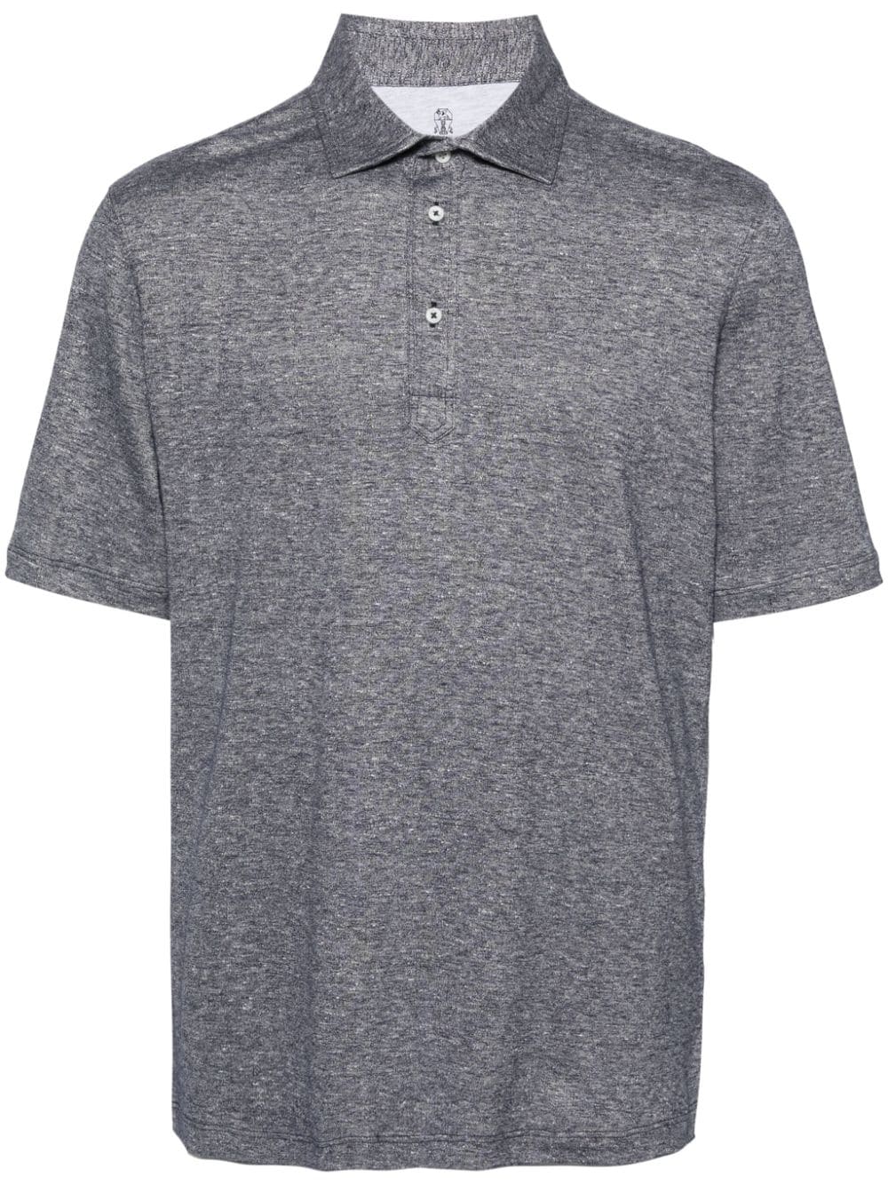 Brunello Cucinelli mélange-effect polo shirt - Blue von Brunello Cucinelli