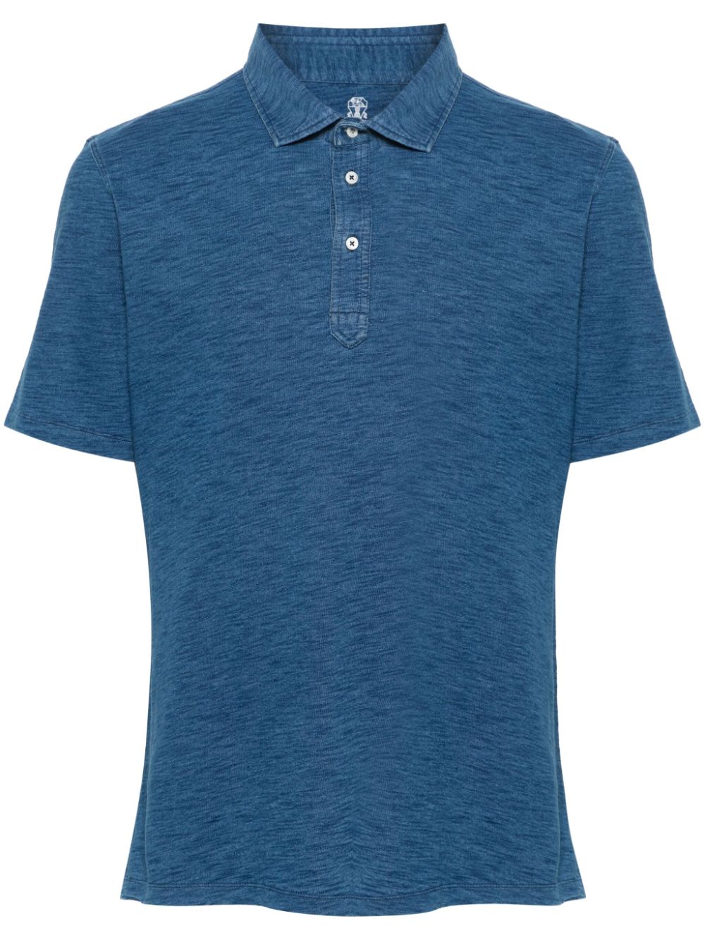 Brunello Cucinelli mélange-effect polo shirt - Blue von Brunello Cucinelli