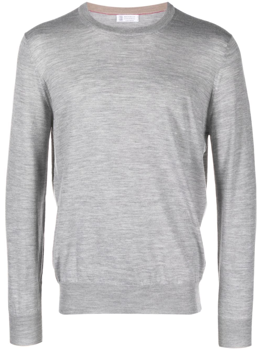 Brunello Cucinelli mélange-knit crew-neck jumper - Grey von Brunello Cucinelli