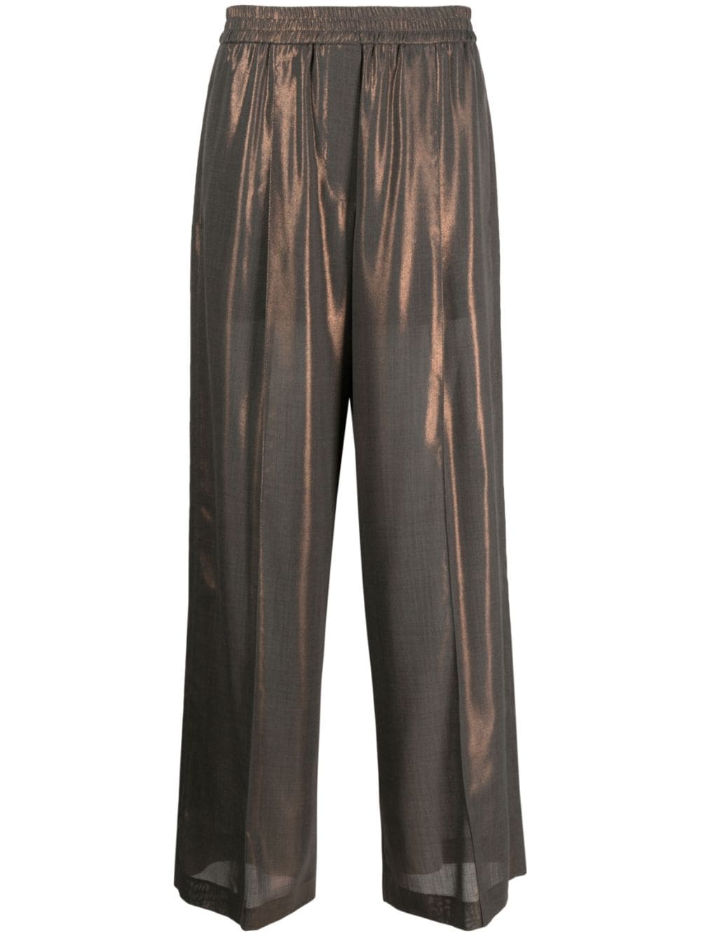 Brunello Cucinelli metallic wide-leg trousers von Brunello Cucinelli