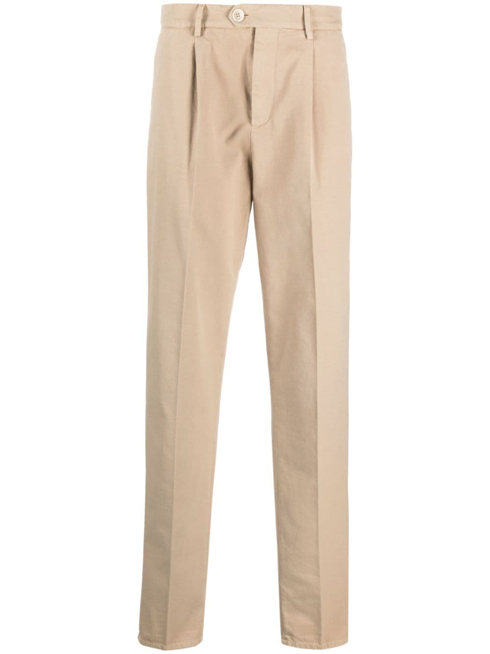 Brunello Cucinelli mid-rise cotton chino trousers - Neutrals von Brunello Cucinelli