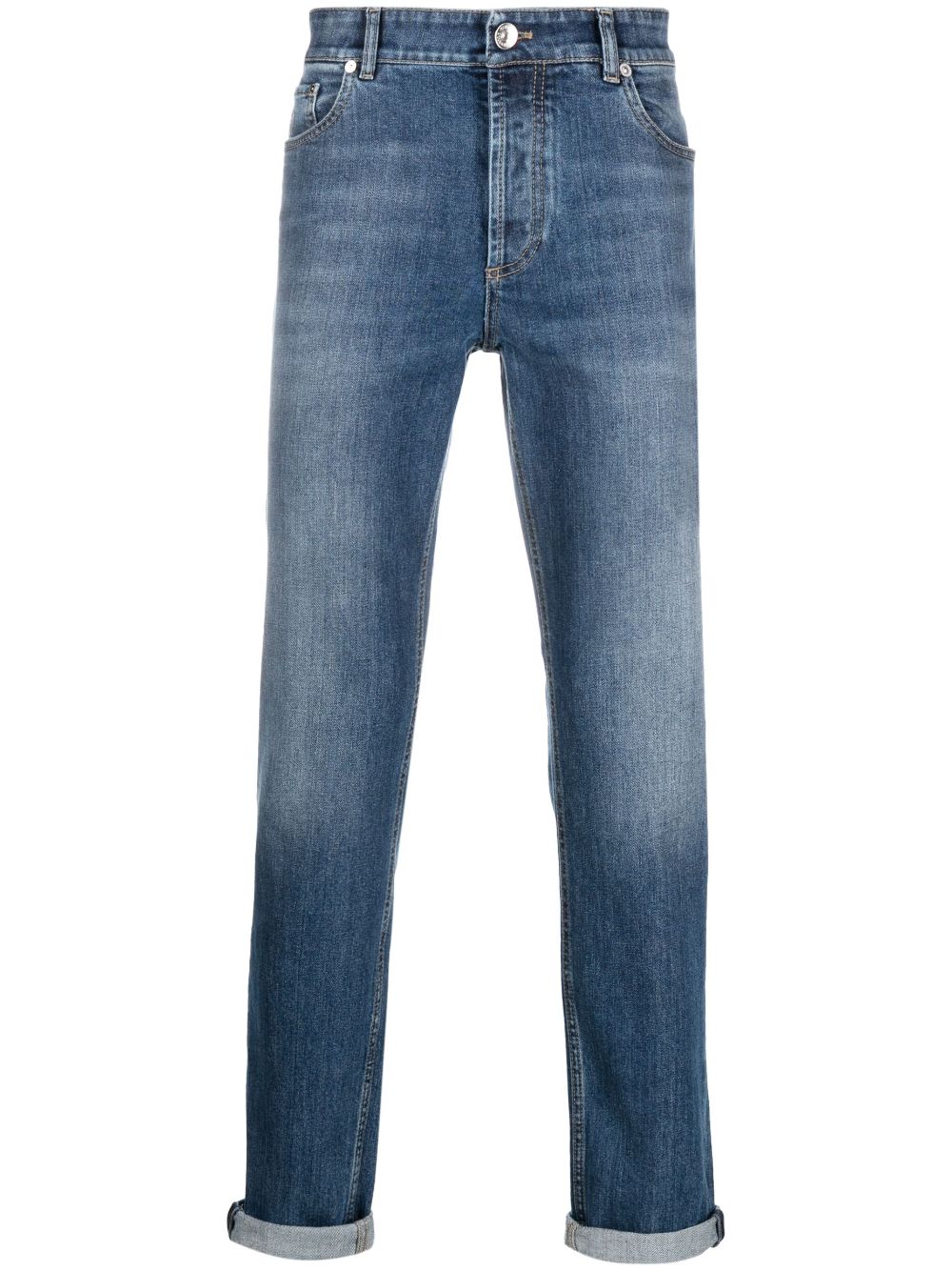 Brunello Cucinelli mid-rise cotton jeans - Blue von Brunello Cucinelli