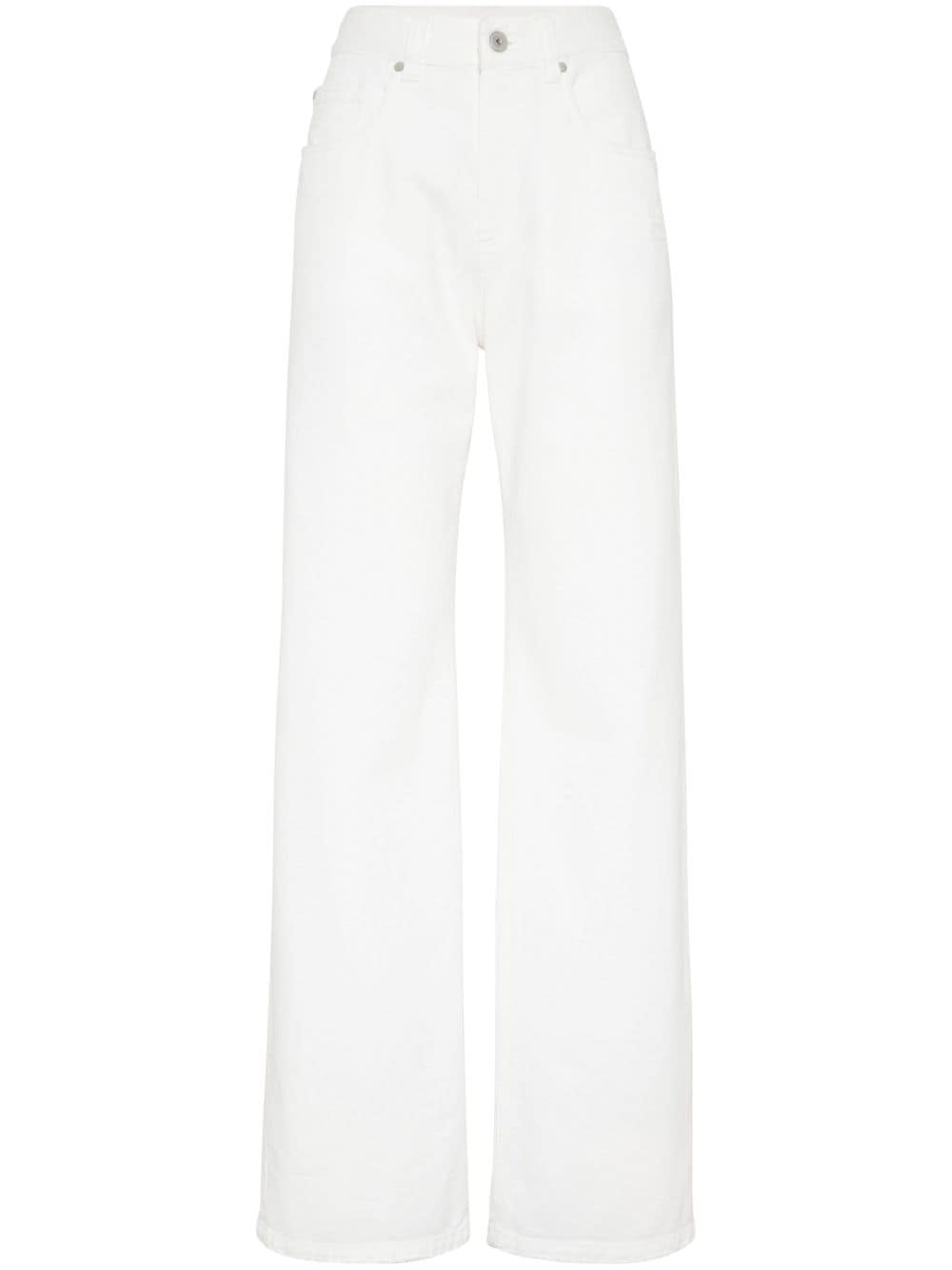 Brunello Cucinelli mid-rise wide-leg jeans - White von Brunello Cucinelli