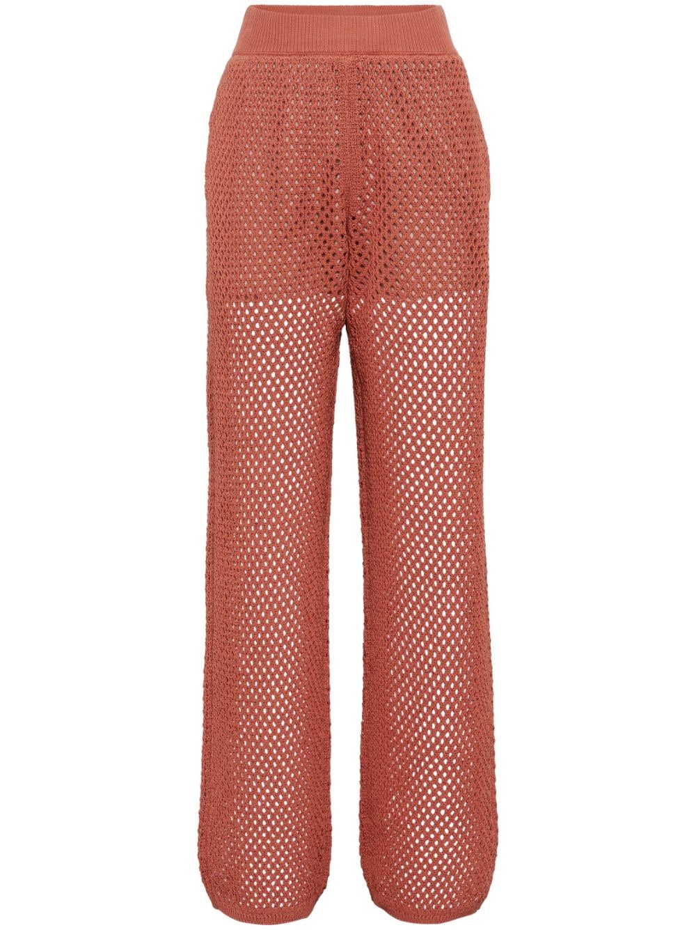 Brunello Cucinelli net-stitch knitted trousers - Orange von Brunello Cucinelli