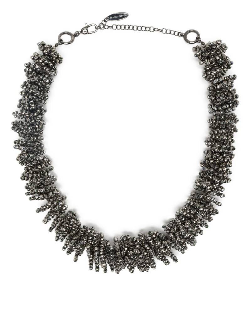 Brunello Cucinelli oversized beaded necklace - Grey von Brunello Cucinelli