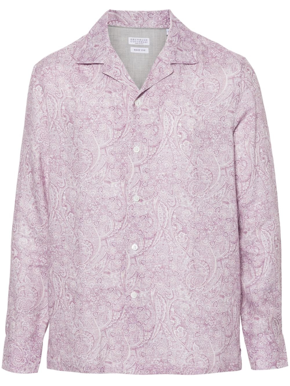 Brunello Cucinelli paisley-print linen shirt - Pink von Brunello Cucinelli