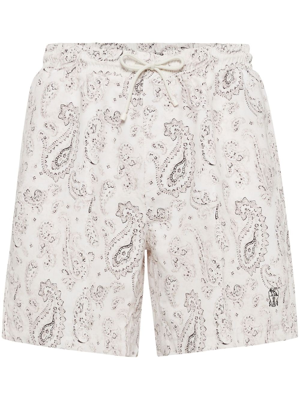 Brunello Cucinelli paisley-print swim shorts - White von Brunello Cucinelli