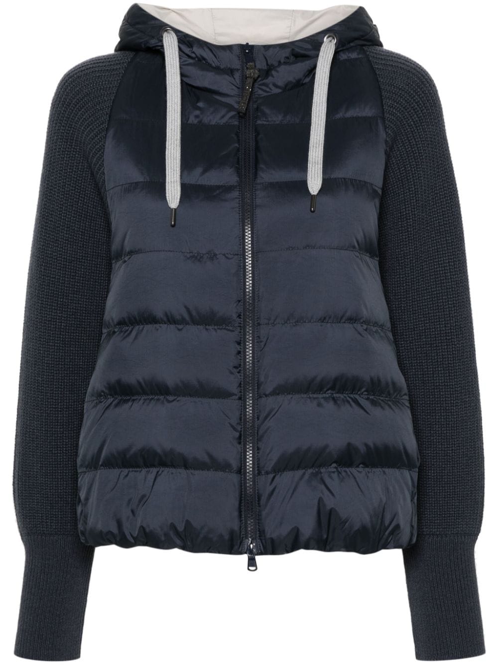 Brunello Cucinelli panelled puffer jacket - Blue von Brunello Cucinelli