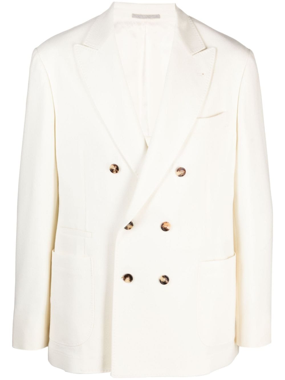 Brunello Cucinelli peak-lapel double-breasted blazer - White von Brunello Cucinelli