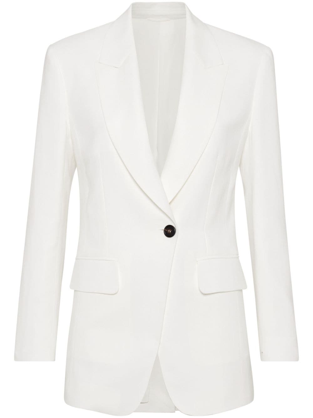 Brunello Cucinelli peak-lapels single-breasted blazer - White von Brunello Cucinelli