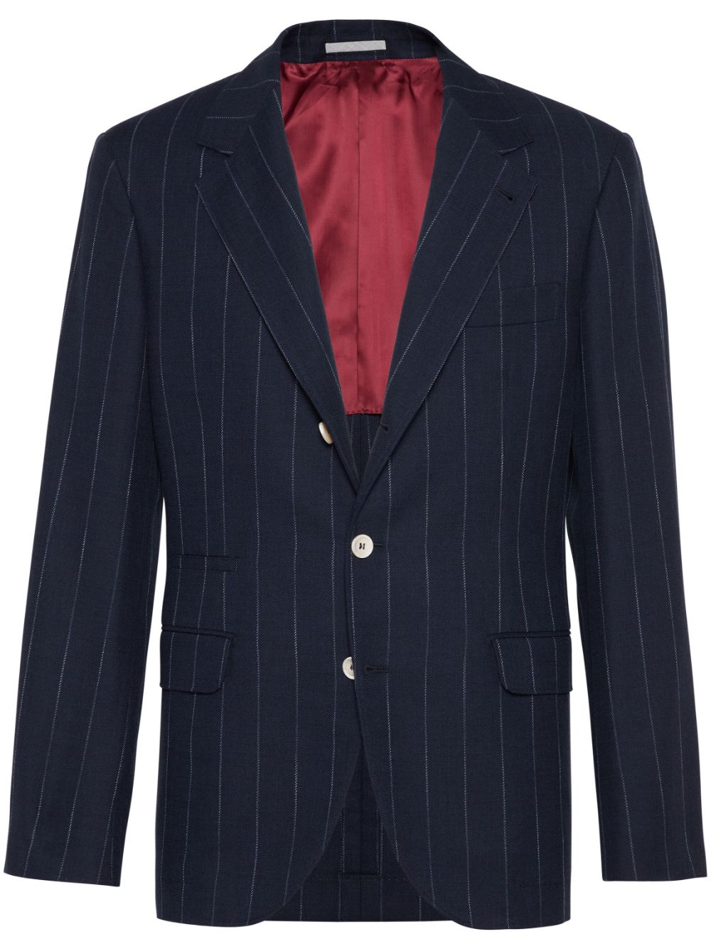 Brunello Cucinelli pinstripe single-breasted blazer - Blue von Brunello Cucinelli