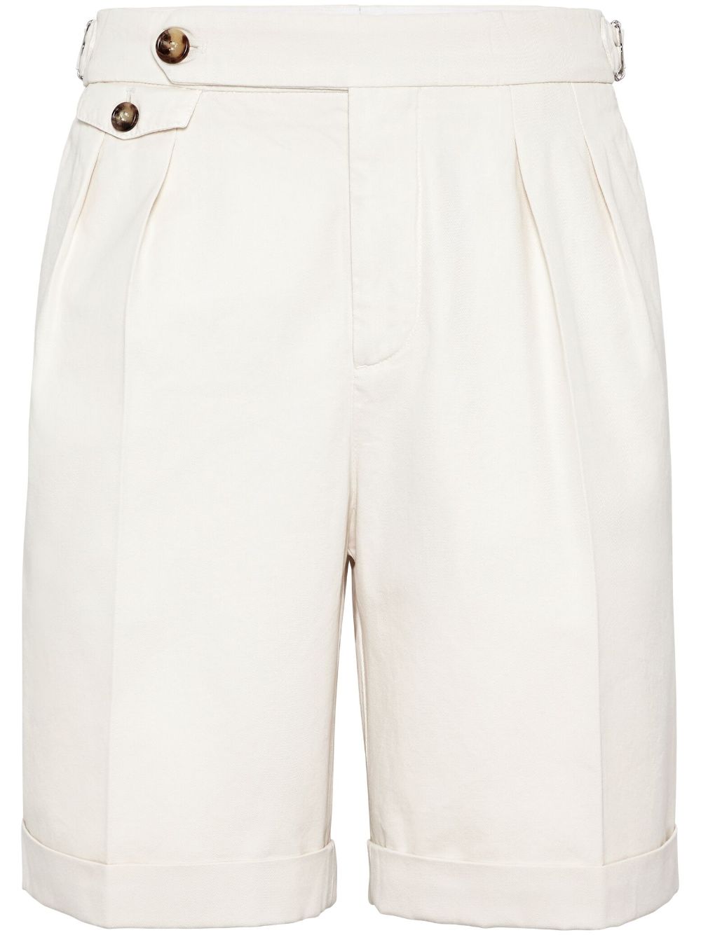 Brunello Cucinelli pleated Bermuda shorts - White von Brunello Cucinelli