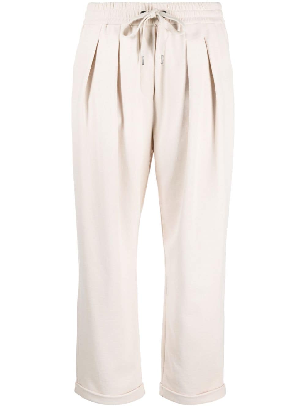 Brunello Cucinelli pleated cotton track pants - Neutrals von Brunello Cucinelli