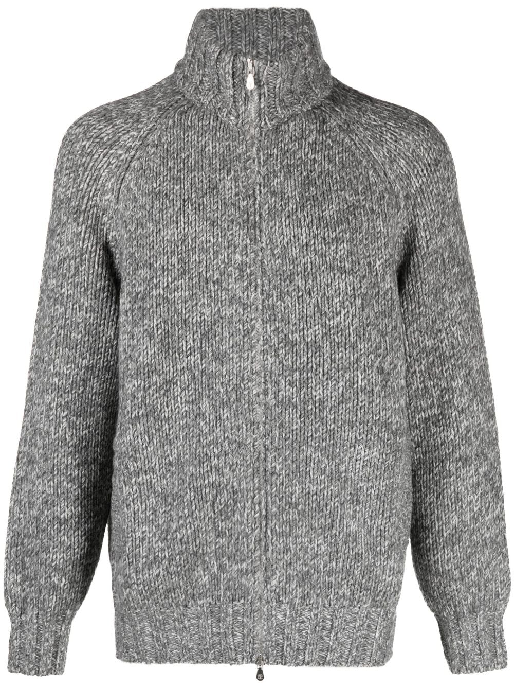 Brunello Cucinelli raglan-sleeves zip-up cardigan - Grey von Brunello Cucinelli