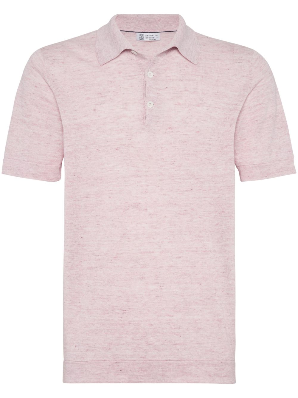 Brunello Cucinelli ribbed-collar slub-texture polo shirt - Pink von Brunello Cucinelli