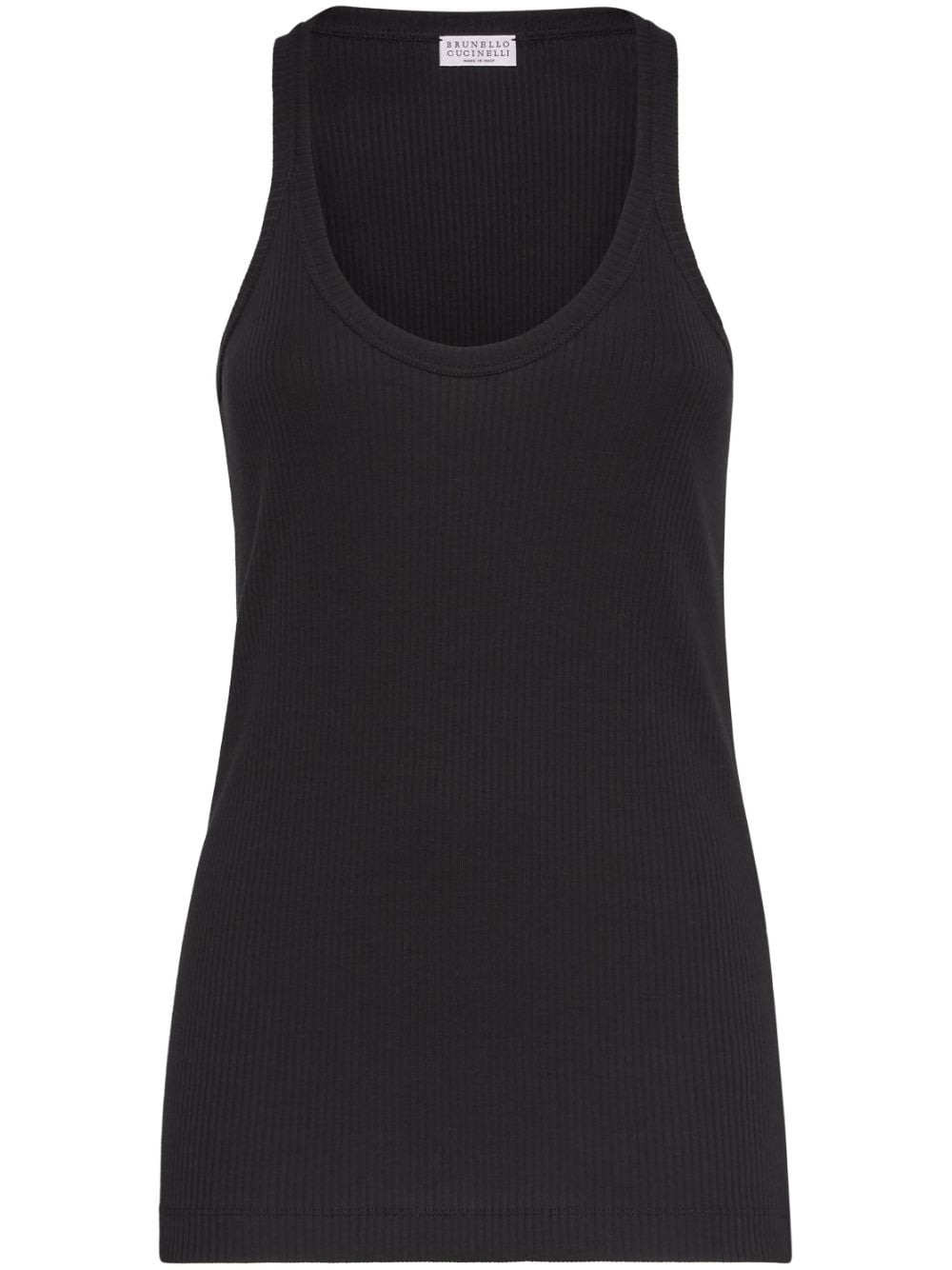 Brunello Cucinelli ribbed cotton tank top - Black von Brunello Cucinelli