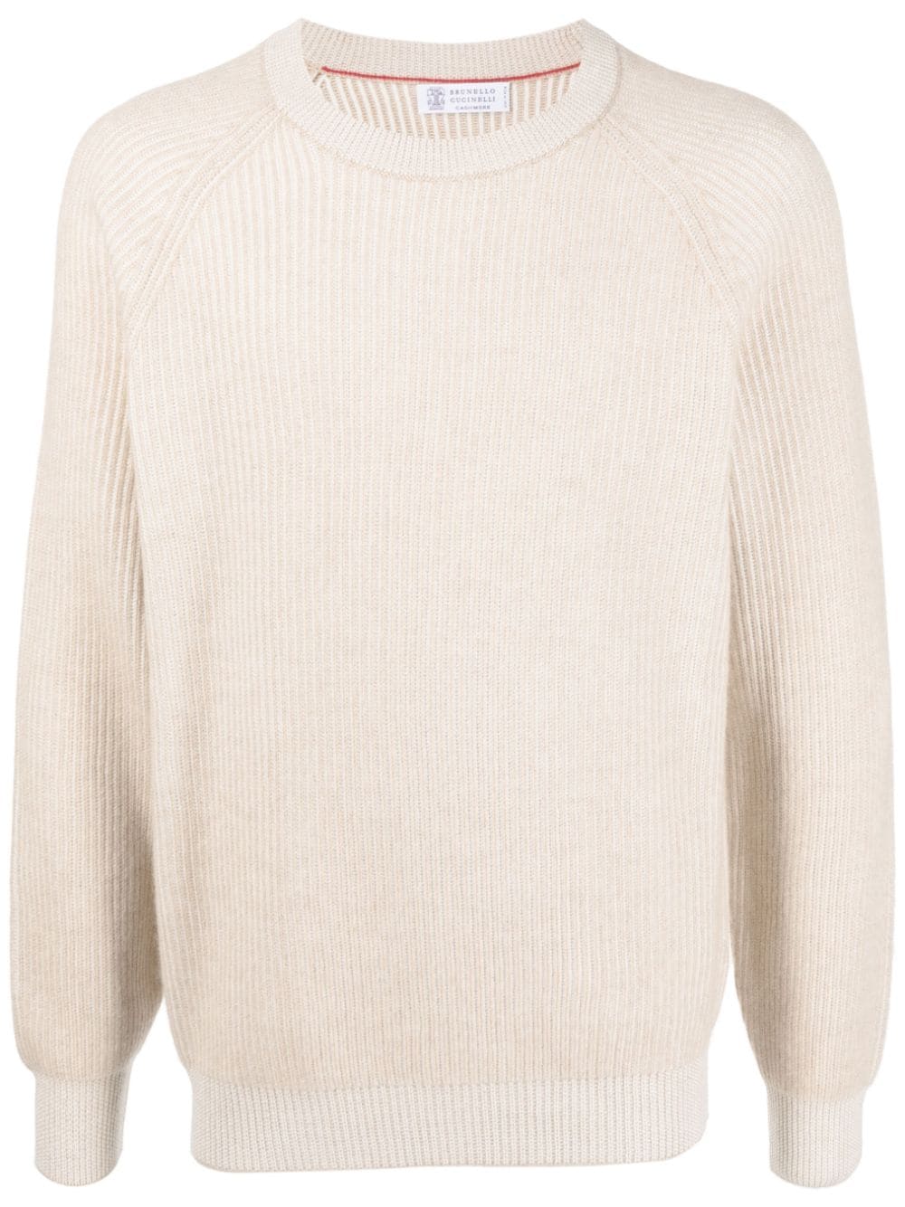 Brunello Cucinelli ribbed-knit cashmere sweatshirt - Neutrals von Brunello Cucinelli