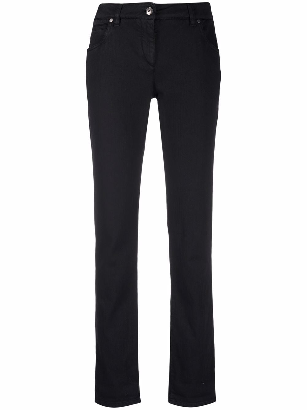 Brunello Cucinelli rolled-edge straight-leg trousers - Black von Brunello Cucinelli