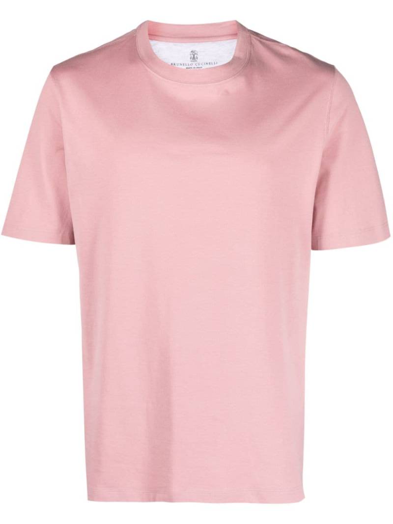 Brunello Cucinelli round-neck cotton T-shirt - Pink von Brunello Cucinelli