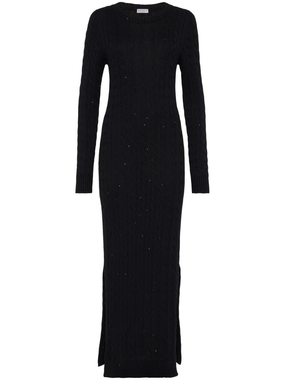 Brunello Cucinelli sequin-embellished cable-knit dress - Black von Brunello Cucinelli