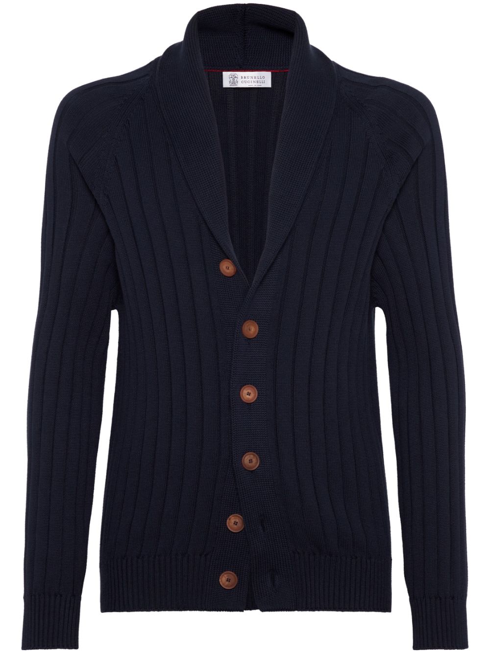 Brunello Cucinelli shawl-collar cotton cardigan - Blue von Brunello Cucinelli