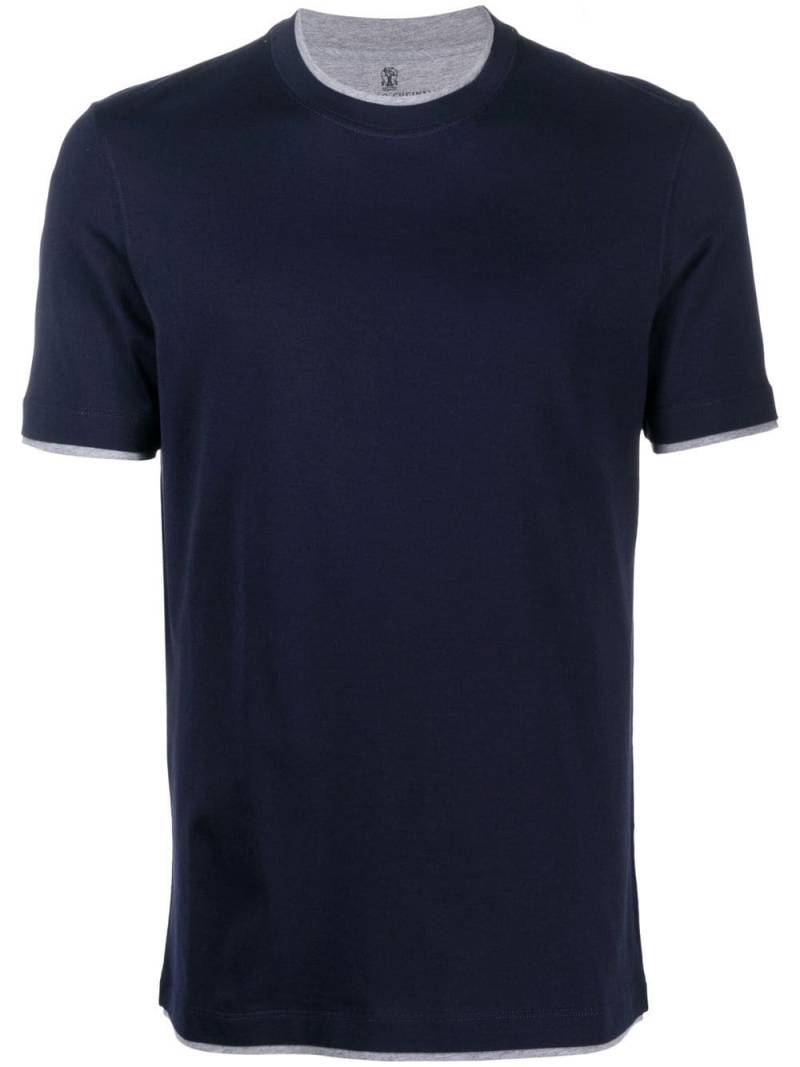 Brunello Cucinelli short-sleeved cotton T-shirt - Blue von Brunello Cucinelli