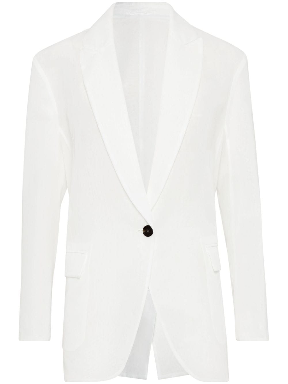 Brunello Cucinelli single-breasted cotton blazer - White von Brunello Cucinelli