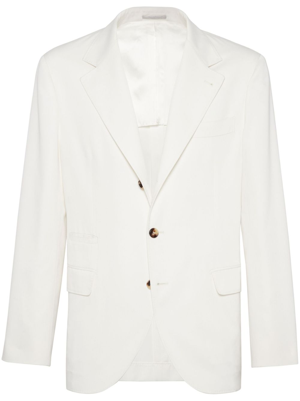 Brunello Cucinelli single-breasted silk blazer - White von Brunello Cucinelli