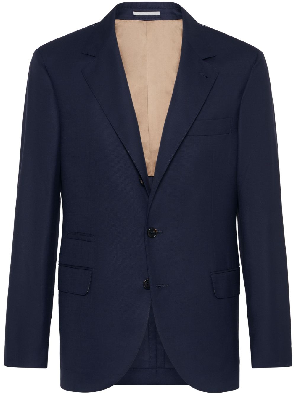 Brunello Cucinelli single-breasted wool-silk blazer - Blue von Brunello Cucinelli